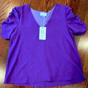 Purple short sleeve blouse NWT